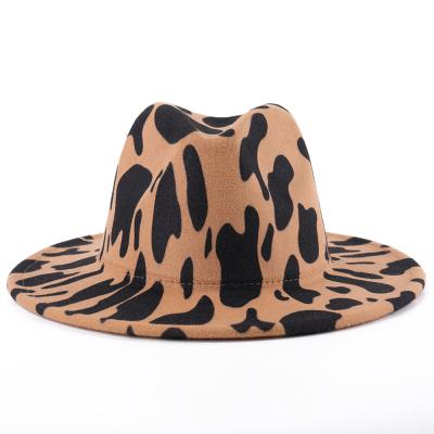 China Wholesale Men's Women's Felt Hat Print Cow Image Spring To Winter Wide Brim Felt Felt Hat Hats for sale