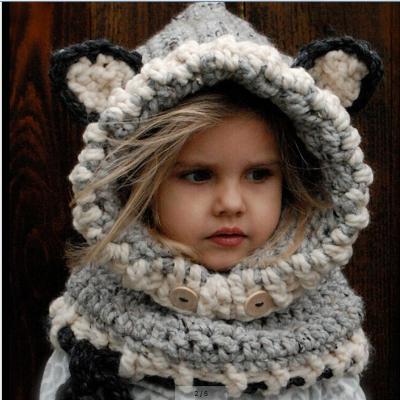 China JOINT Wholesale Kids Crochet Hooded Handmade Cute Cartoon Fox Animal Winter Hat for sale