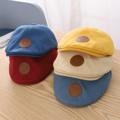 China Character New Arrival Boys Beret Hat Bear Label Newsboy Hat For Kid for sale