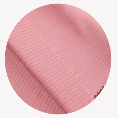 China Organic Plain Dyed Guaranteed Quality Cotton Spandex Knitted Rib Fabric For Garment for sale