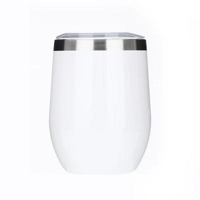 China Sustainable 12oz Stainless Steel Wine Tumbler With Lid Egg Shaped Tumbler Wine Tumbler for sale