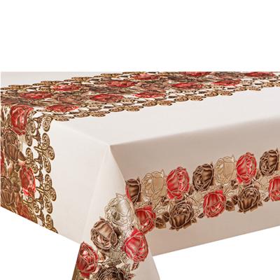 China Vintage XHM Waterproof Christmas Factory Elegant Waterproof Tablecloths For Deco for sale