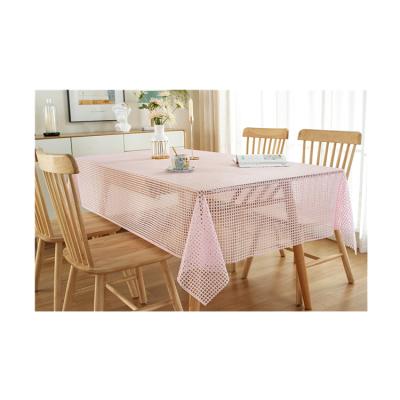 China Factory wholesale professional waterproof HD pattern transparent PVC lace tablecloth for decoration in roll for sale