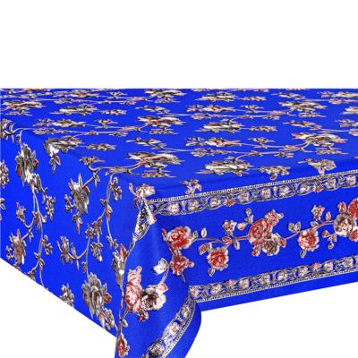 China 100% PVC/100% Polyester XHM Factory Tablecloth Waterproof Floral Wedding Colorful PVC Tablecloth for sale