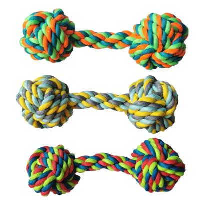 China Stocked Pet Cotton Rope Toy Ball Dumbbell Dog Chew Toy for sale