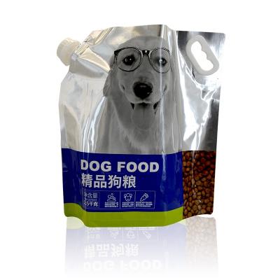 China Recyclable Printed Dry Line Handle Container PAP Bag Buffalo Bagging Spout Heat Seal 2.5KG Treat Pet Food Packaging Pouch for sale