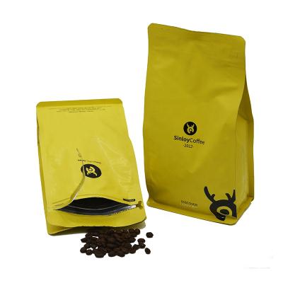 China Double Finish Recyclable Custom Sealable Matte Stand Up Mylar Aluninum Foil Pouch Coffee Packaging Bags With Valve And Zipper for sale