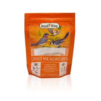 China Custom Plastic Food Bag With Logo And Shiny Zip Lock Bird Seed Food Bags for sale