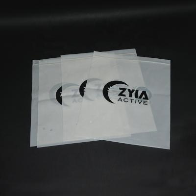 China Recyclable custom clear plastic logo eco apparel zipper packaging bag recycle, zipper bags for apparel packaging for sale