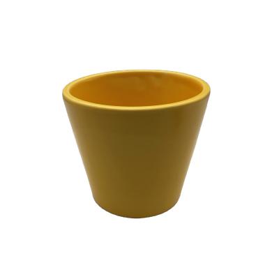 China Minimalist Wholesale Yellow Medium Cup Single Flower Pot for sale