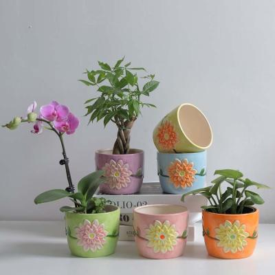 China Home and garden minimalist desktop ceramic pot for planter flowerpot succulent flower pot for factory wholesale for sale