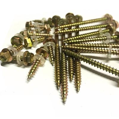 China HEX Guaranteed Quality Tornillo Chipboard Yellow Chipboard Para D'aglomerado Templado Hex Head Galvanized Quick Tapping Screw for sale