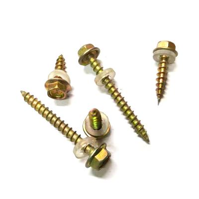 China HEX custom design hex endurecido parafuso de aglomerado chipboard self tapping screw yellow galvanized full head thread for sale