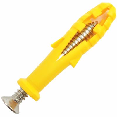 China Durable Yellow Doom Pan Nylon Plastic Expansion Screw for sale