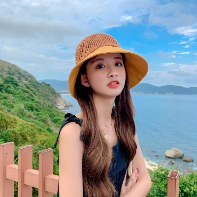 China Soft Lady Girls Straw Beach Summer Image Women Sun Cloth Adjustable Wide Brim Soft Top Empty Hat UV Protect Travel Hat for sale