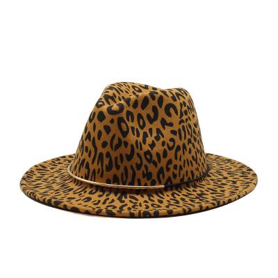 China New Trendy Wholesale Picture Leopard Animal Printed Fedora Hat For Women Men Fashion Party Winter Outdoor Casual Dress for sale