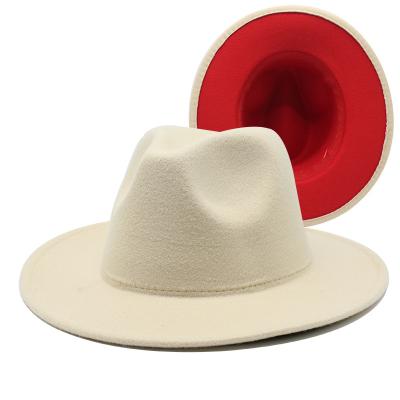 China Fedora Hat Men Image Candy Jazz Hat Cowboy Double-Sided Color Hip Hop Cashmere Felt Hat Multi Color Wholesale for sale