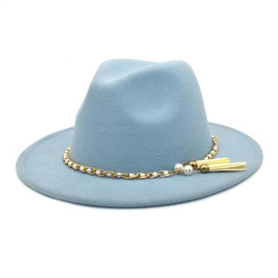 China British Woolen Fashion Jazz Hat Fedora Hat Men Women Winter Felt Hats Imitation of Character Fashion Style Classic for sale