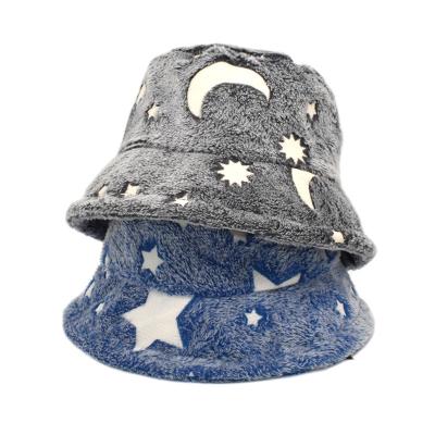 China Stylish Casual Newcomer Best Gift Lover Couples Hat Love Forever Moon And Star Keep Warm Winter Bucket Furry Bottom Hat for sale