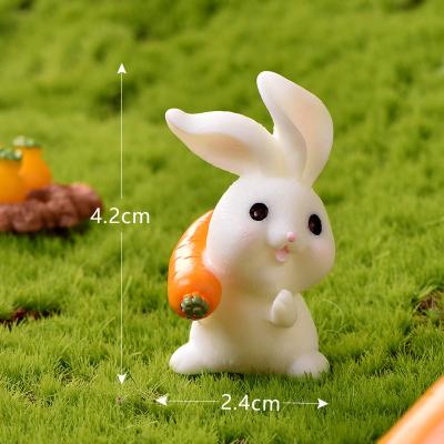 China Europe Cartoon Cute Carrot Rabbit DIY Home Decor Resin Micro Landscape Ornaments Craft Craft Fairy Garden Ornament Decoration for sale