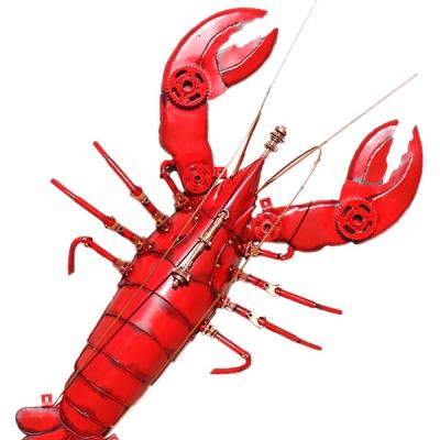 China China Seafood Shop Decoration Emperor Shrimp Floor Retro Style Large Industrial Metal Gear Decoration Ornaments for sale