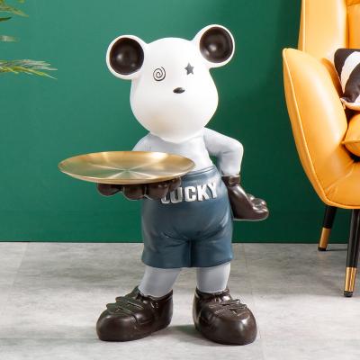 China Home Decoration Table Housewarming Gifts Panda Bear Pallets Tray Entryway Storage China Creative Main Cabinet Ornaments for sale