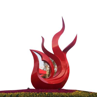 China Global Customizable Outdoor Mirror Metal Stainless Steel Abstract Landscape Sculpture Custom Outdoor Decoration for sale