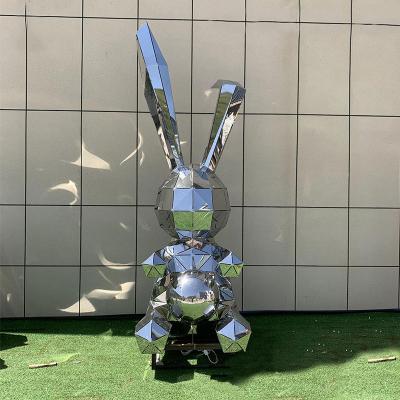 China China Large Stainless Steel Sculpture Geometric Faceted Animal Fiberglass Reinforced Commercial Street Park Plastic Decoration for sale