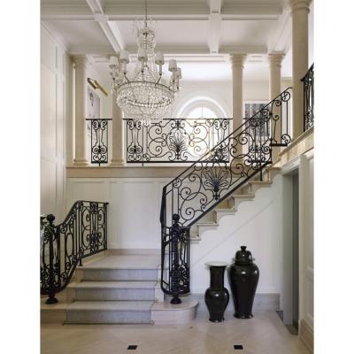 China Italian High End Italian Style Stair Balusters Wrought Iron Indoor Railings for sale