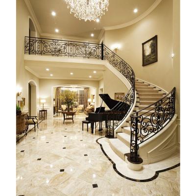 China Italian Villa Wrought Iron Stair Case Metal Handrail Railings for sale