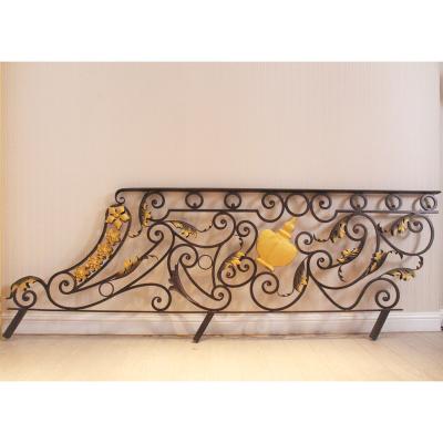 China European Style Luxury Handmade Wrought Iron Stair Case Fencing Designs Metal Stair Railing for sale