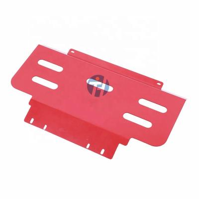 China Durable Steel 4x4 Pickup Truck Parts Under Guard Skid Plate For Nissanavara Red Engine Protective Cover for sale