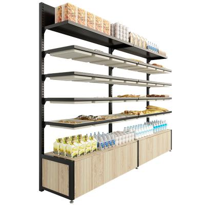 China Single-sided Bread Display Showcase Bakery Store Fixture Bread Display Rack Popular Wooden Bread Display Shelf for sale