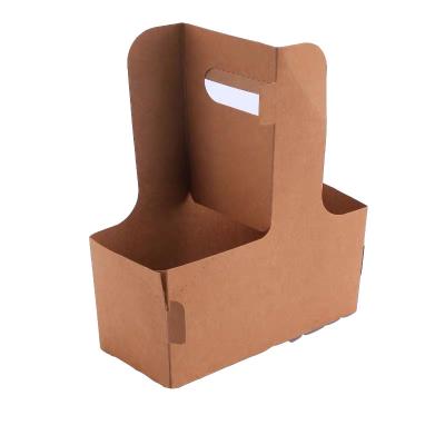 China Recycled Disposable Materials Cup Rack Holder Wrapping Paper Coffee Caterer Packaging Handle Holder for sale