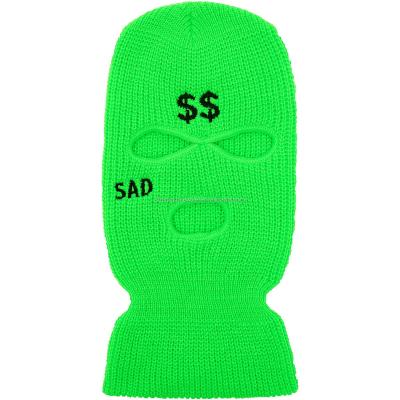 China COMMON Custom Design Embroidery Logo Balaclava 3 Hole Full Face Knit SkiMask Beanie-Cap, Beanie SkiMask for sale