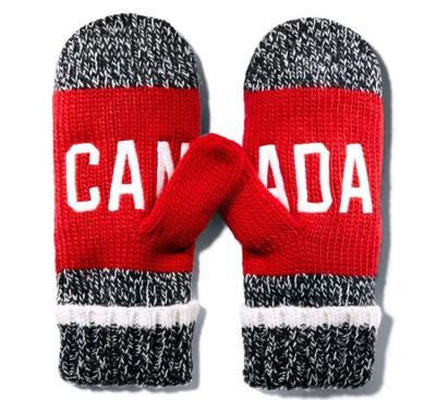 China Custom Canada Plain Mitten Team Sports Mitten Heather Snow Mitt Gloves for sale