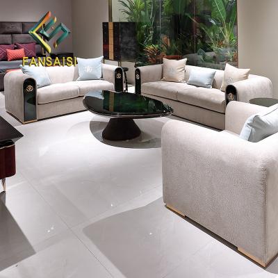 China Other Living Room Combination Sofa Set Fabric Veneer Metal Veneer Italian Furniture Postmodern Luxury High End Customization for sale