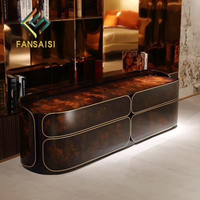 China High-end (size) Italian light luxury post-modern solid wood TV cabinet custom made living room mansion villa design furniture for sale