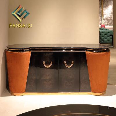 China Other post modern luxury restaurant sideboard wooden veneer double door cabinet Italian furniture wood high end customization for sale