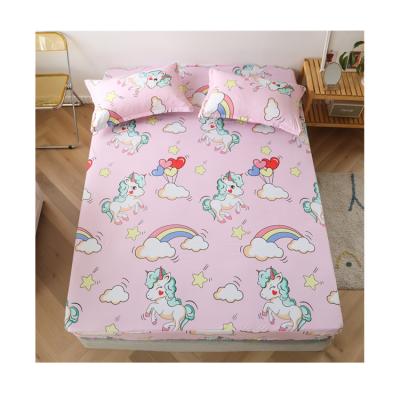 China Unicorn Fitted Bed Sheet Set Anti-Static Kids Cute Little Princess Unicorn Soft Microfiber Breathable Bedding for Teens Boy and Girls for sale