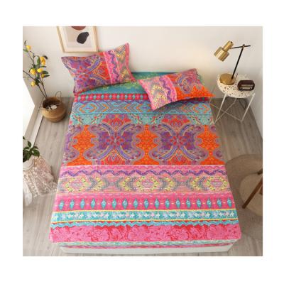 China Anti-Static Geometric Bohemian Hippie Boho Fitted Pillow Cover Sheet Set for sale