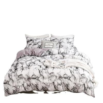 China Luxury Breathable Soft Microfiber Comforter Cover King Bedding Set Marble Printing Duvet Cover Set for sale