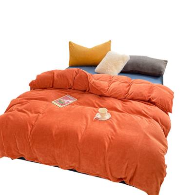 China Viable Hot Sale Polyester Microfiber Flannel Velvet Milk Velvet 4pcs Bedding Set for sale