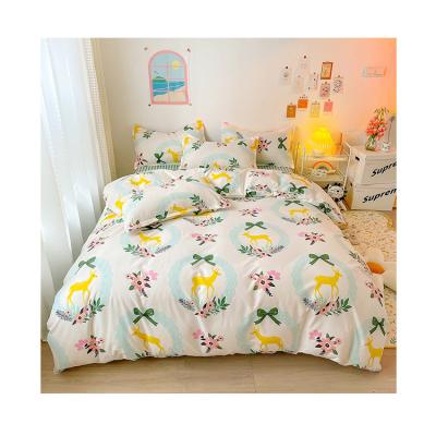 China Small Cheap Hotel Home Nondisposable Polyester Designer Floral Print Bedding Set for sale