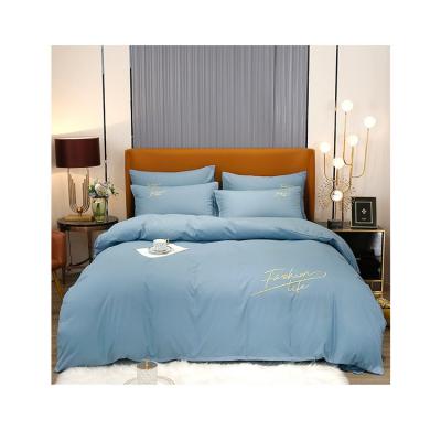 China Nondisposable 100% Softness Hand Feeling Cotton Duvet Cover Embroidery Bedding Set for sale