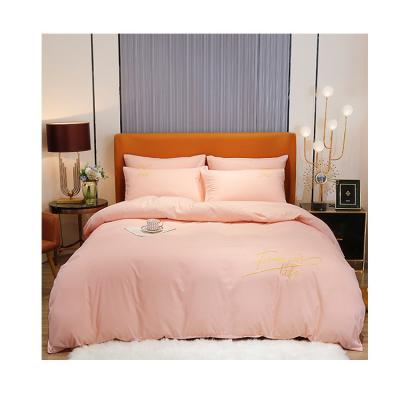 China Sustainable Home Textile Soft Like Cotton Quilt Cover Embroidery Bedding Set for sale