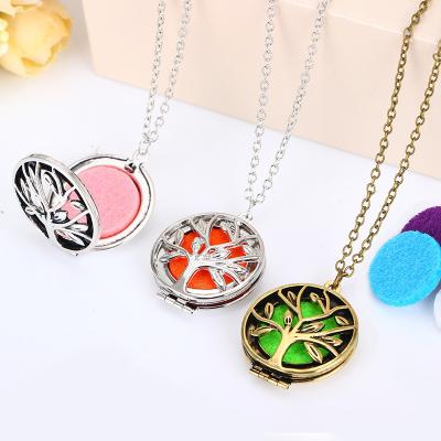 China High Quality/Vintage Factory Source Gold Plated Hollow Flower Aromatherapy Diffuser Pendant Necklace Round Shaped Oil Diffuser Pendant Necklace for sale