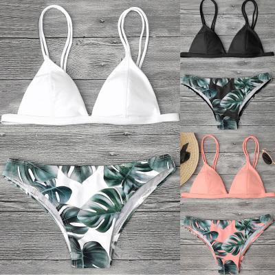 China 2020 Breathable Bikini Women Swimwear Set Print Leaves Padded Pump Bathing Swimsuit Beach Wear Swimwear Women Swimwear for sale