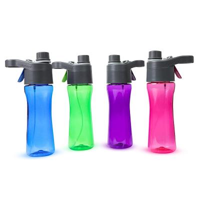 China 18 oz sustainable reusable drink and mist spray water bottle with straw and lid, 4 colors to choose for sale