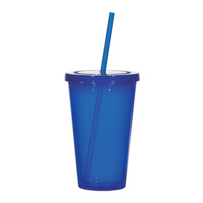 China 5 Million Disposable Sold Bulk 16oz Insulated Double Wall Plastic Tumbler Cups With Lid And Straw for sale